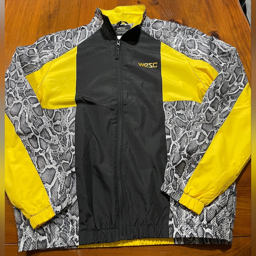 NWT WESC Unisex Color Block Cobra Windbreaker Bomber Track Jacket‎ Size MEDIUM